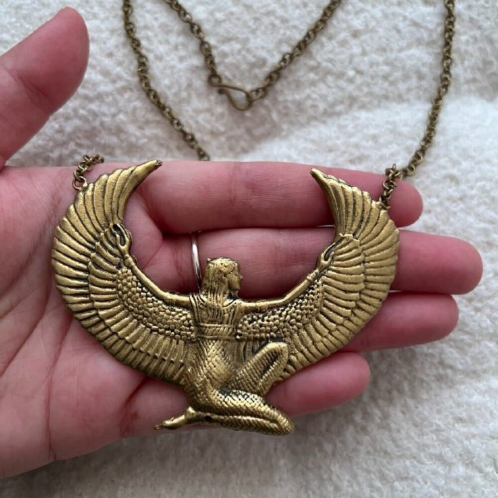Isis Goddess Necklace Solid Brass - image 1